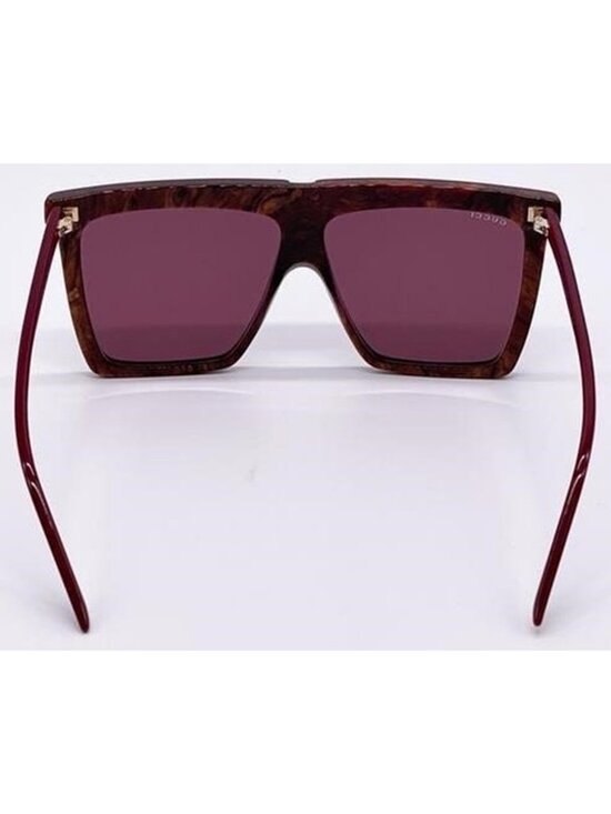 - Gucci Burgundy New Gg0733s 003 Shield Sunglasses main image 5